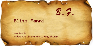 Blitz Fanni névjegykártya