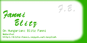 fanni blitz business card